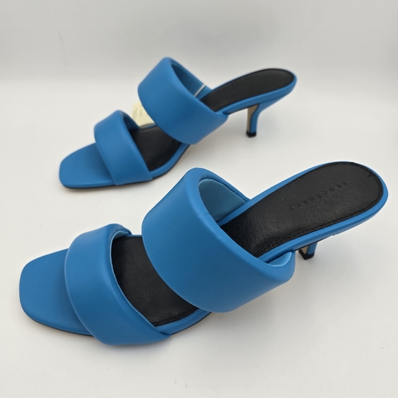 Sanctuary Likely Padded Puff Leather Slide Sandals, Blue Wire, Women's 11M, NWT! - Picture 8 of 16